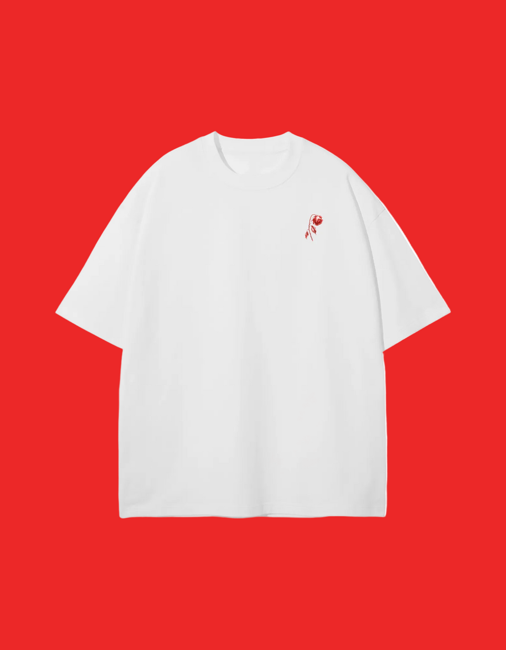 White/Red Oversized T