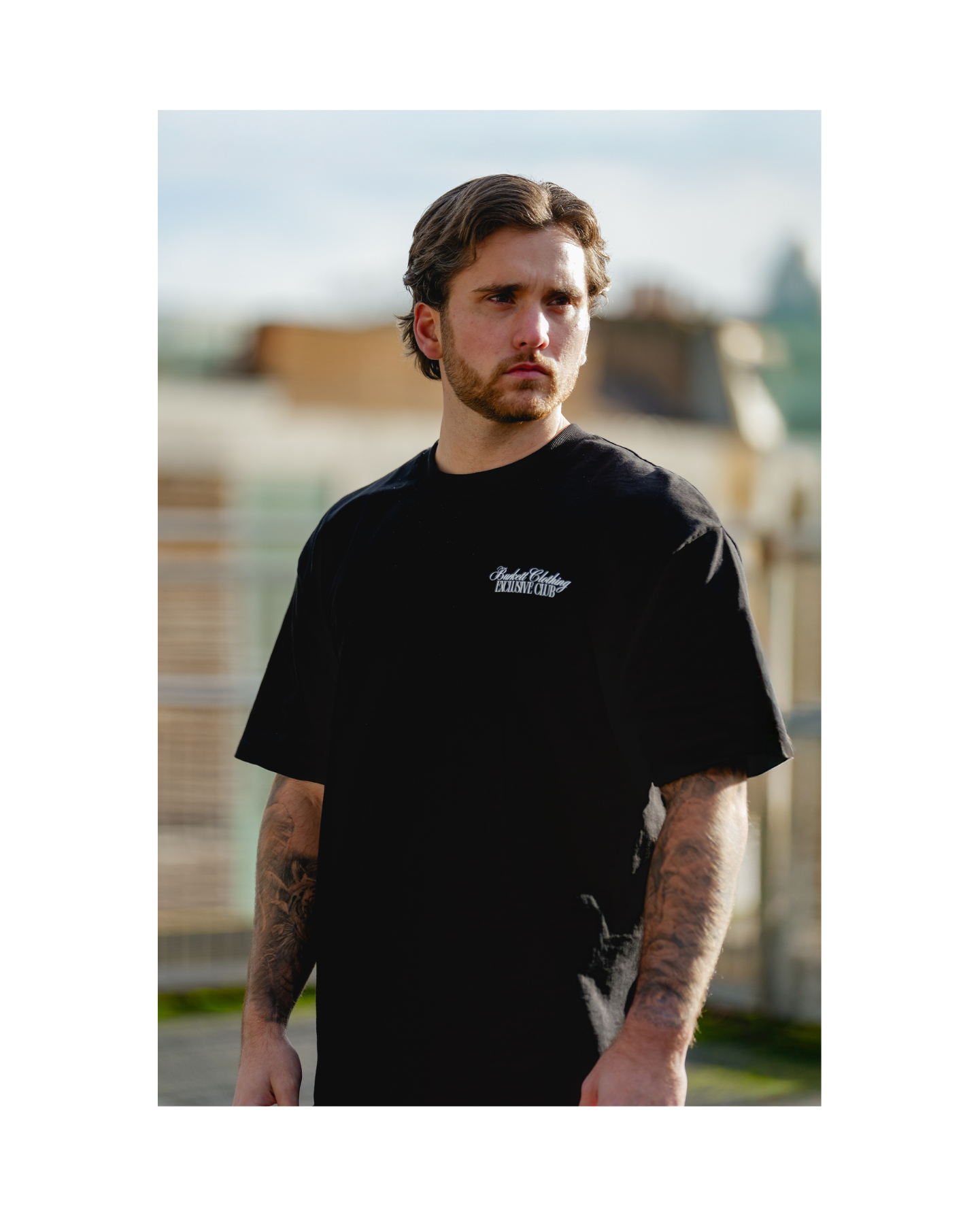 Black Oversized 'Exclusive Club' T-shirt