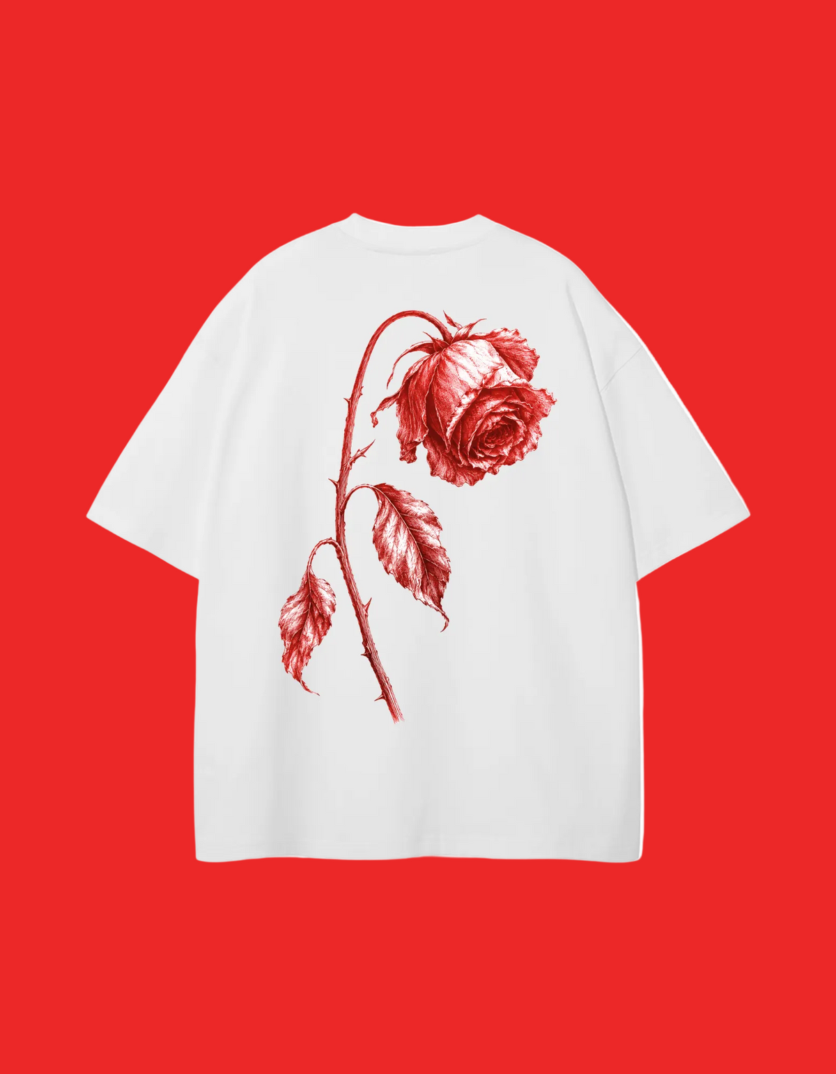 White/Red Oversized T