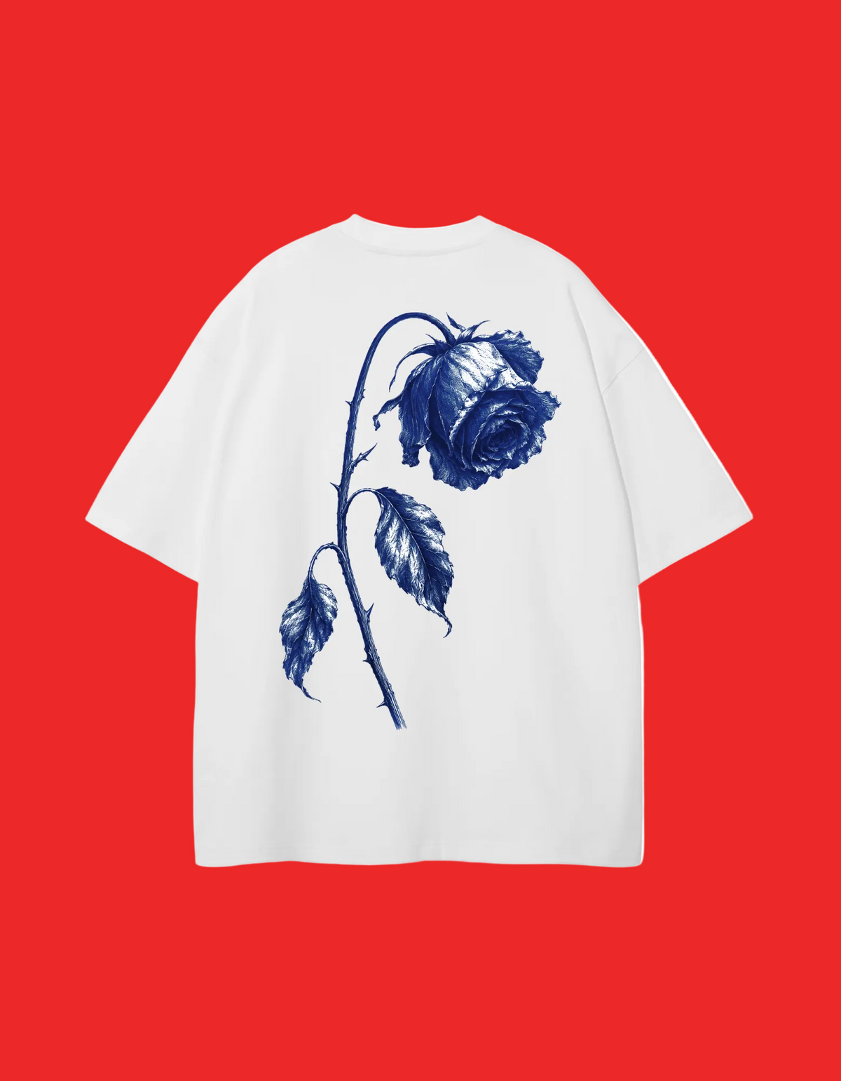 White/Navy Oversized T