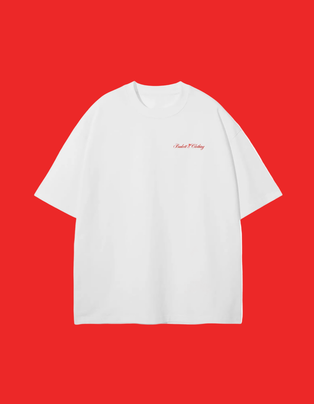 White/Red Oversized Signature T
