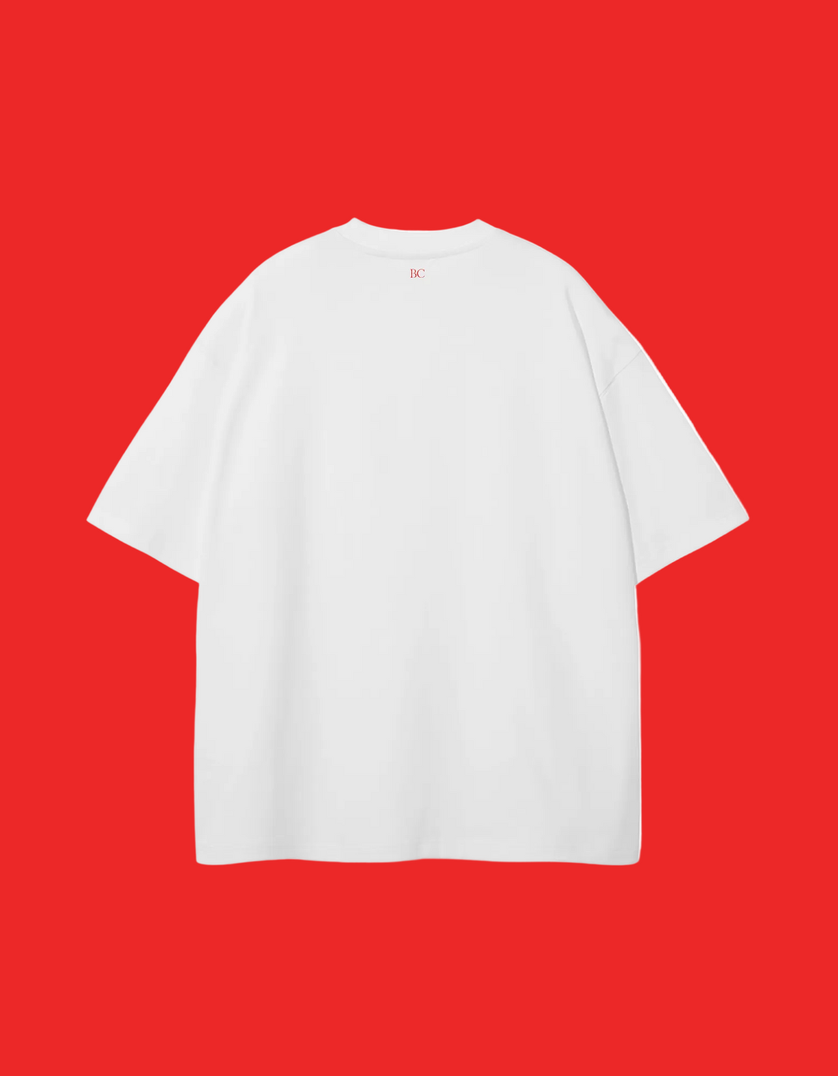 White/Red Oversized Signature T